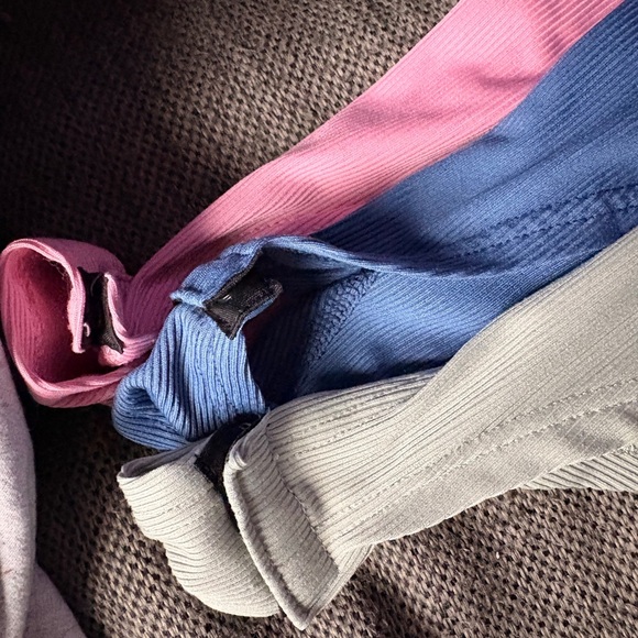 Set of Three Ribbed BodySuits - Pink, Blue, and Light Green - Picture 4 of 7